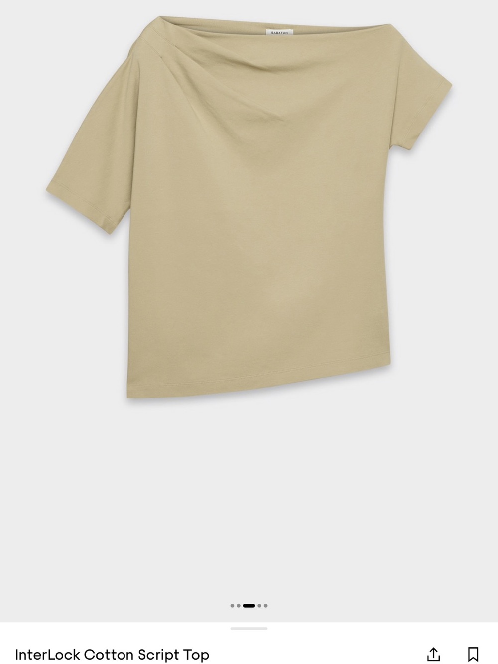 New with tags Cotton Script Top — Olive One-Shoulder Tee - Picture 5 of 6